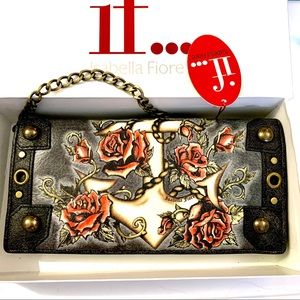 Isabella Fiore Anchors & Roses Wristlet Bag
